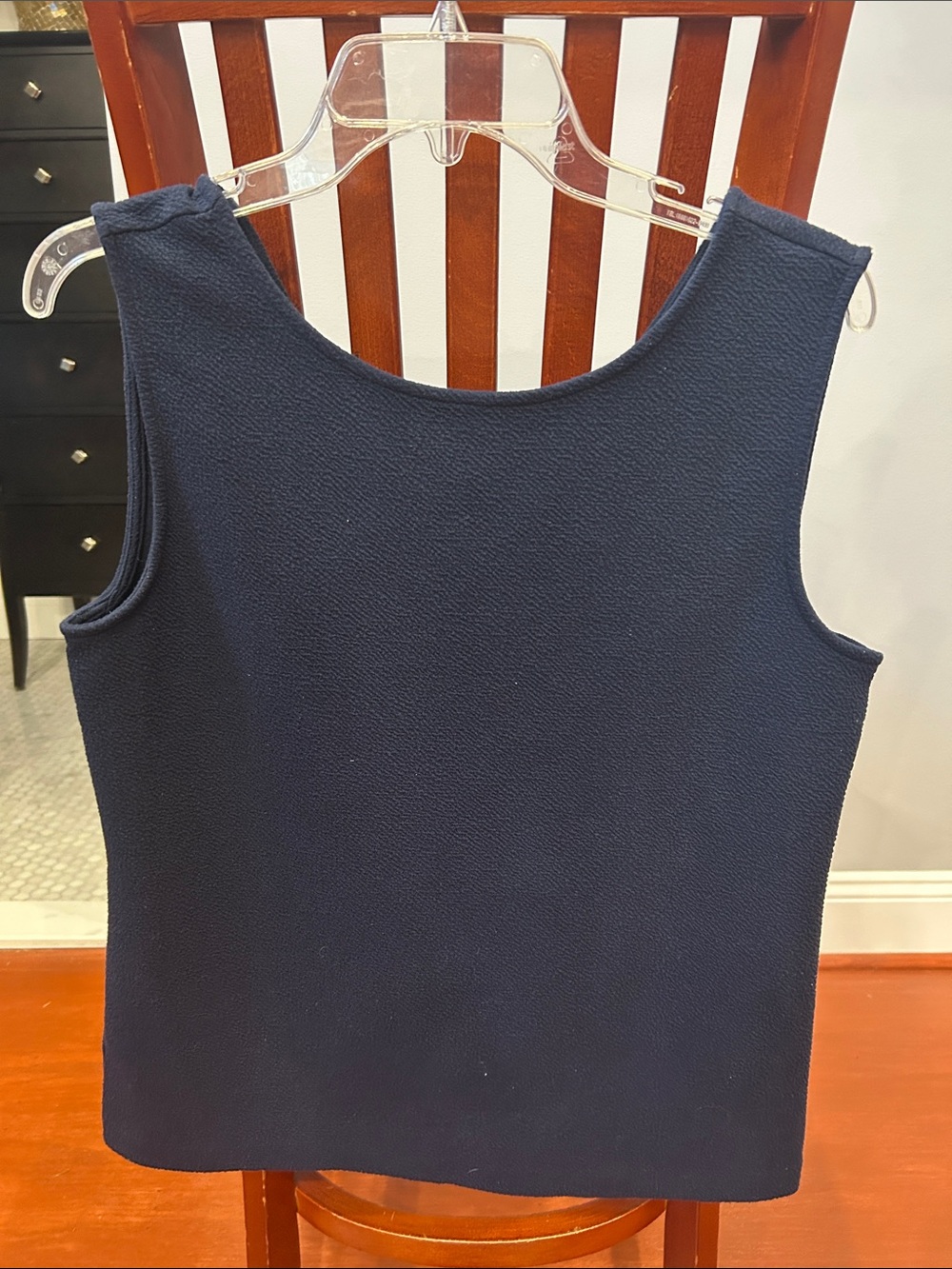 Ann Taylor Textured Navy Sleeveless Tank